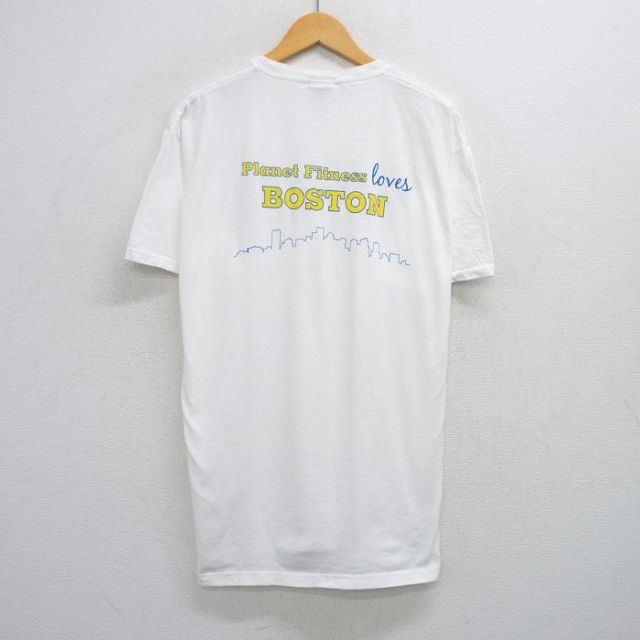 XL★古着 フルーツオブザルーム 半袖 ビンテージ Tシャツ メンズ 00年代 00s ボストン フィットネス コットン クルーネック 白 ホワイト 25jul12 中古