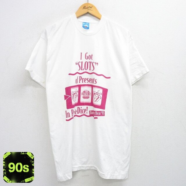 【50%OFF】フルーツオブザルーム 90s 半袖Tシャツ スロット ホワイト XL | 古着