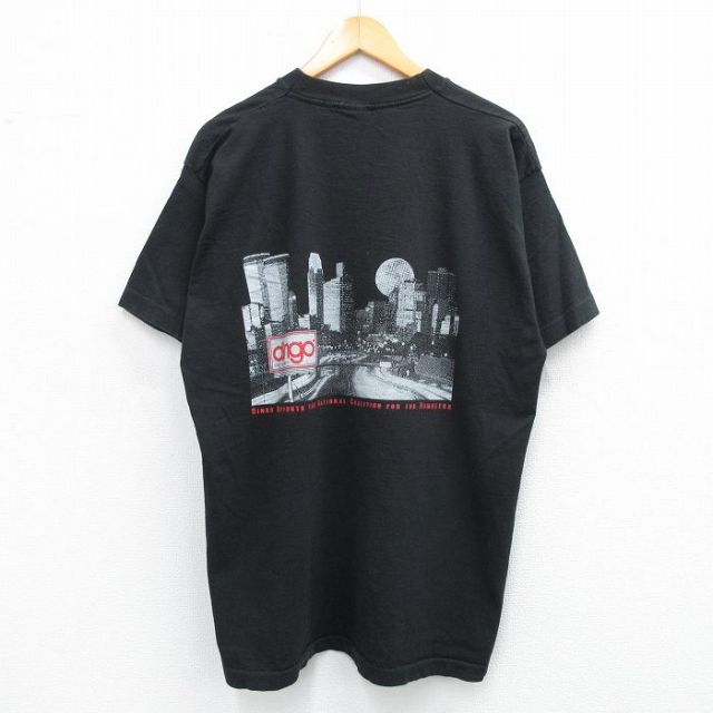 XL★古着 フルーツオブザルーム 半袖 ビンテージ Tシャツ メンズ 90年代 90s dingo 大きいサイズ コットン クルーネック USA製 黒 ブラック 25jul14 中古
