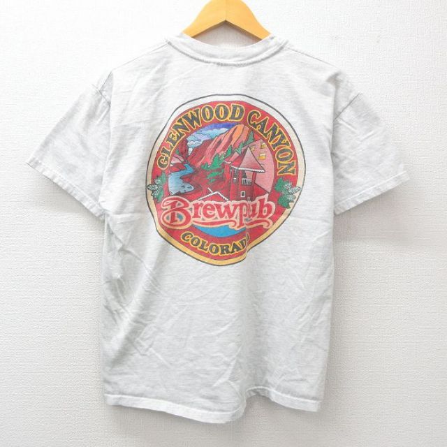 ヘインズ 00s 半袖Tシャツ GLENWOOD Brewpub グレー L | 古着