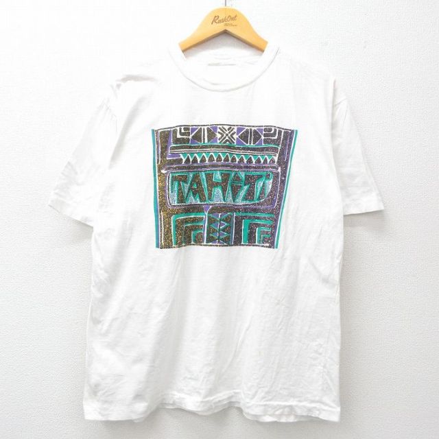 90s 半袖Tシャツ TAHITI ホワイト L | 古着