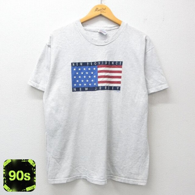 【50%OFF】ヘインズ 90s 半袖Tシャツ 星条旗 グレー L | 古着