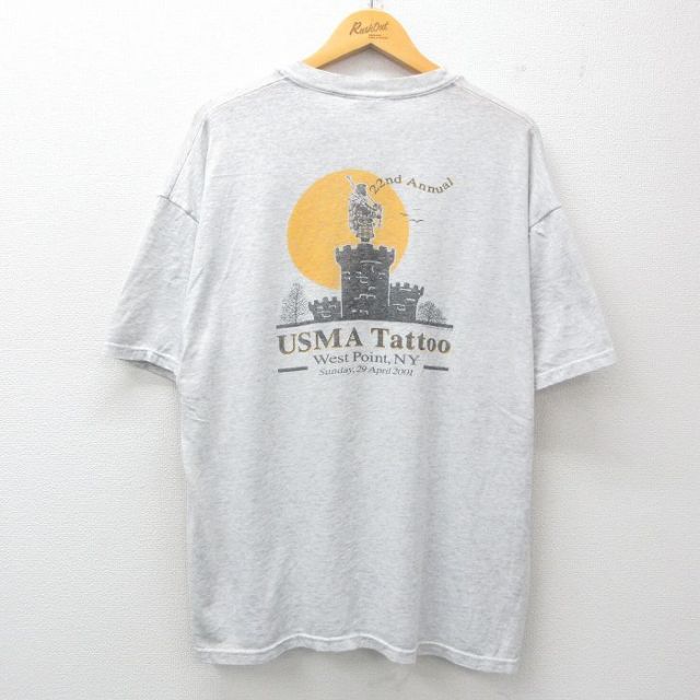 ヘインズ 00s 半袖Tシャツ USMA グレー XL | 古着