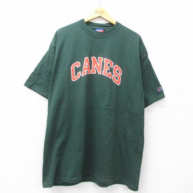 チャンピオン 00s 半袖Tシャツ CANES グリーン XL | 古着