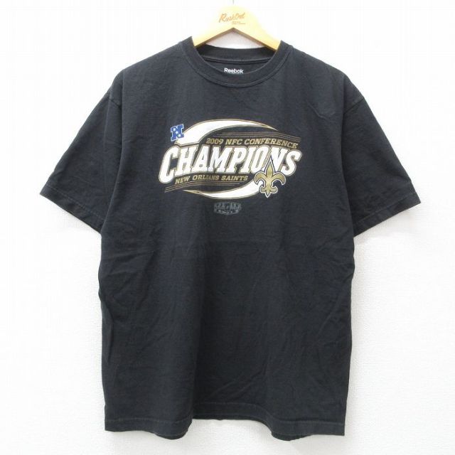 【50%OFF】リーボック 00s 半袖Tシャツ ニューオーリンズセインツ ブラック XL | 古着