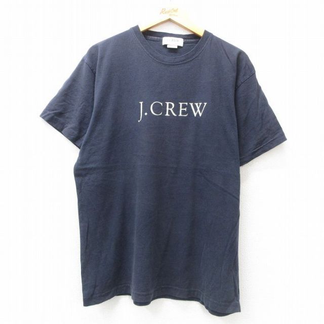 XL★古着 ジェイクルー J.CREW 半袖 ビンテージ Tシャツ メンズ 00年代 00s ビッグロゴ 両面プリント コットン クルーネック USA製 黒 ブラック 【spe】 25jul16 中古