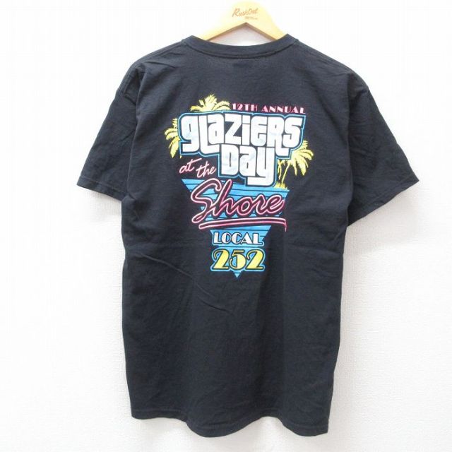 00s 半袖Tシャツ GLAZIERSDAY ヤシの木 ブラック L | 古着