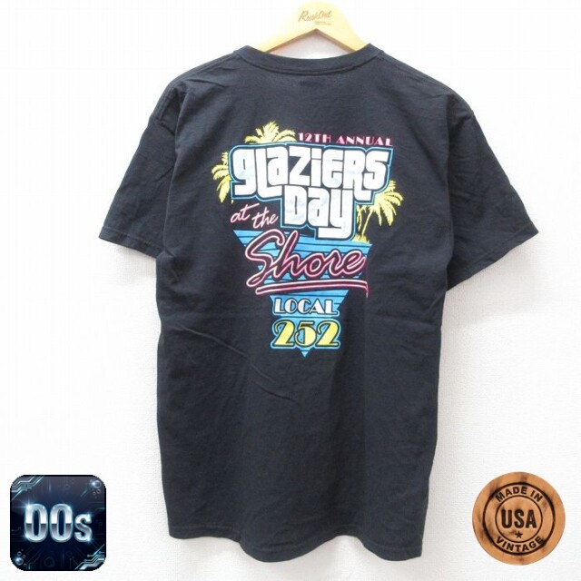【50%OFF】00s 半袖Tシャツ GLAZIERSDAY ヤシの木 ブラック L | 古着