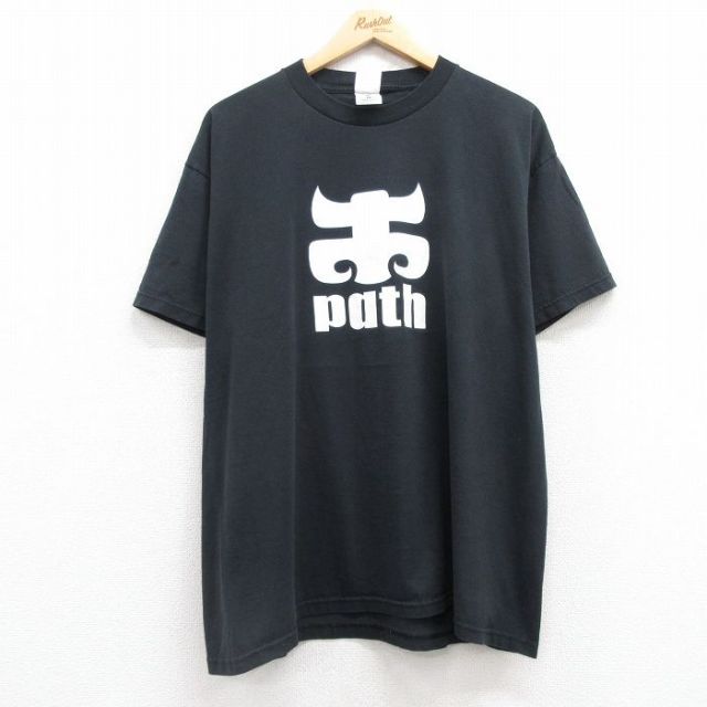 XL★古着 フルーツオブザルーム 半袖 ビンテージ Tシャツ メンズ 00年代 00s path クルーネック 黒 ブラック 25jul16 中古