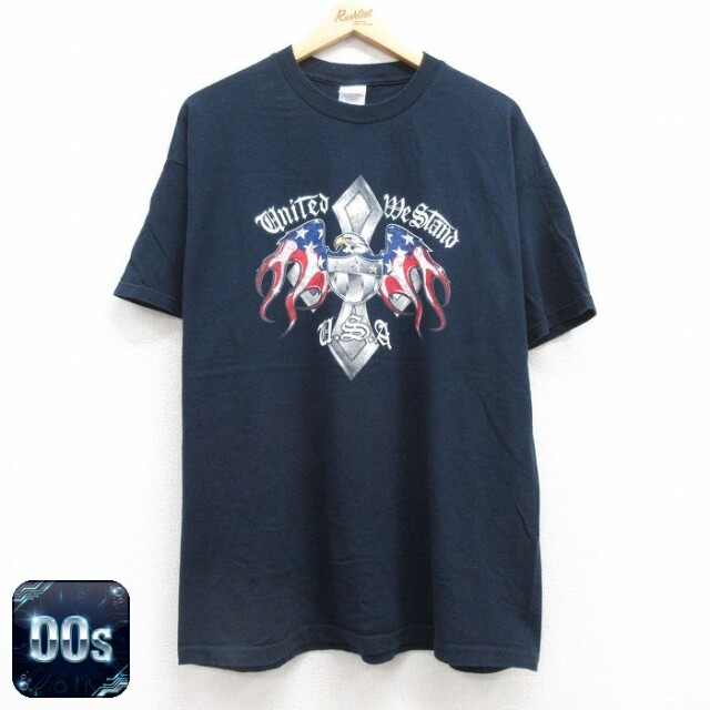 00s 半袖Tシャツ ワシ星条旗 ネイビー XL | 古着