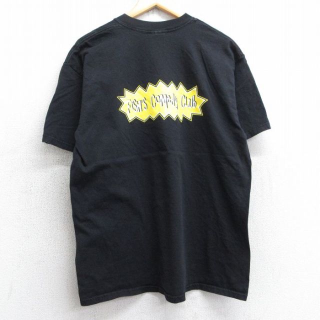 L★古着 半袖 ビンテージ Tシャツ メンズ 00年代 00s FISHS COMEDY CLUB コットン クルーネック 黒 ブラック 25jul16 中古