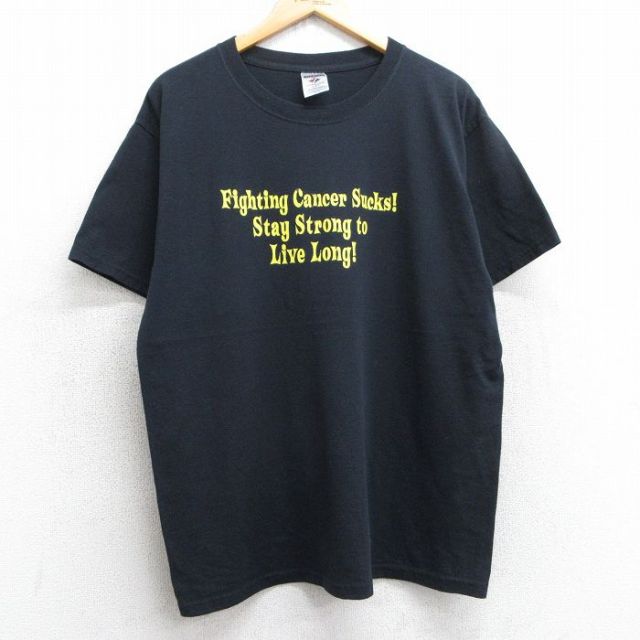 L★古着 ジャージーズ 半袖 ビンテージ Tシャツ メンズ 00年代 00s メッセージ クルーネック 黒 ブラック 25jul16 中古