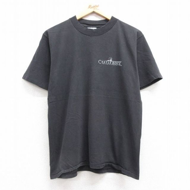L★古着 オニータ ONEITA 半袖 ビンテージ Tシャツ メンズ 90年代 90s CASTLE ROCK コットン クルーネック USA製 黒 ブラック 25jul16 中古