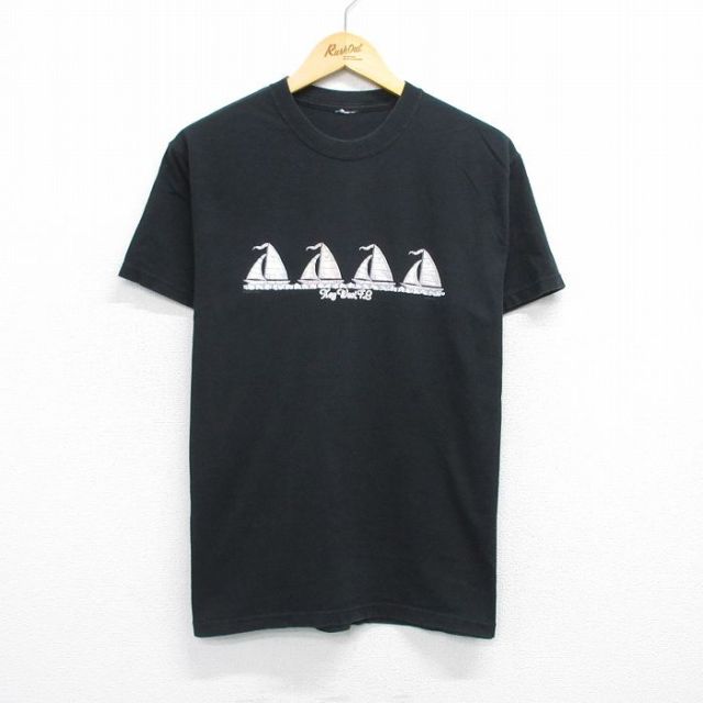 00s 半袖Tシャツ ヨット ブラック L | 古着