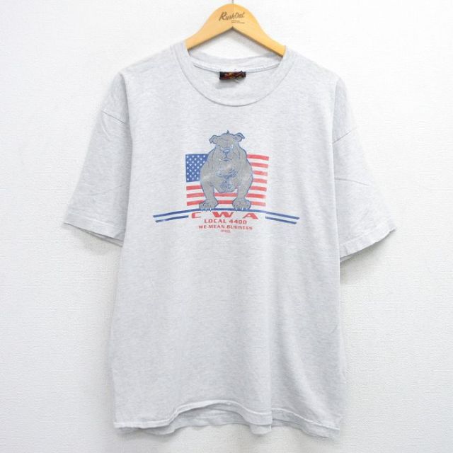 90s 半袖Tシャツ ブルドッグ グレー XL | 古着