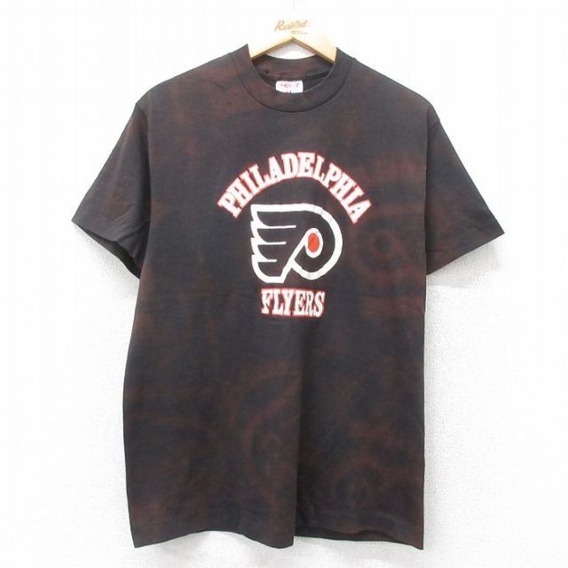 【50%OFF】90s 半袖Tシャツ フィラデルフィアフライヤーズ ブラック S | 古着