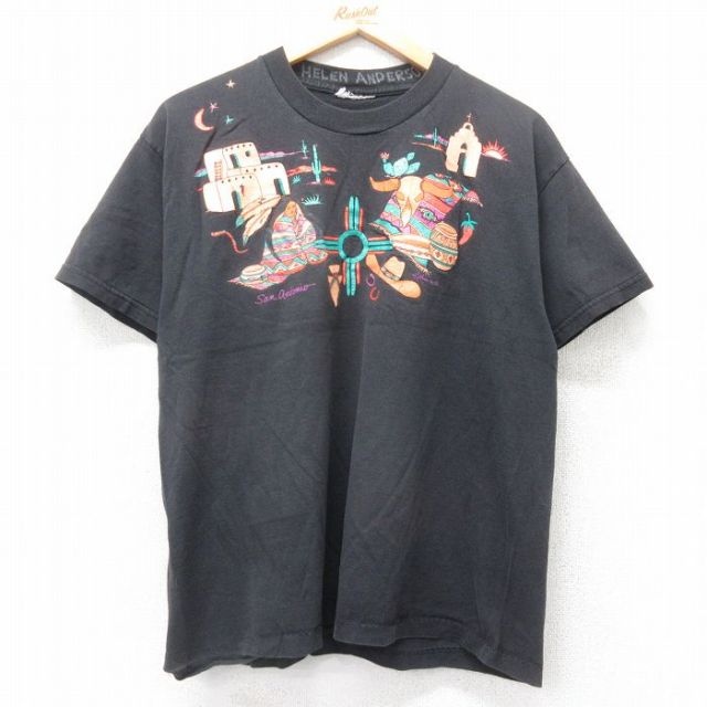 90s 半袖Tシャツ サボテン ブラック M | 古着