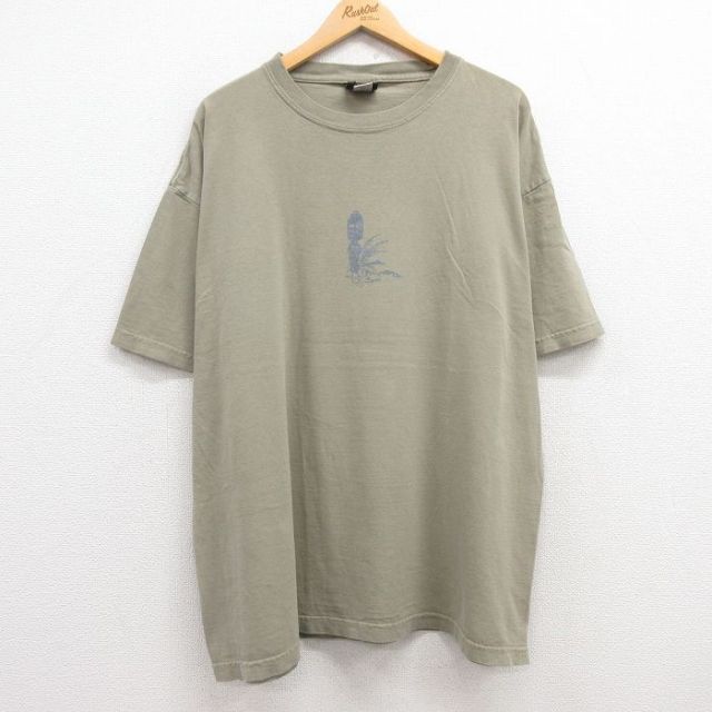 00s 半袖Tシャツ ハイビスカス グリーン XL | 古着