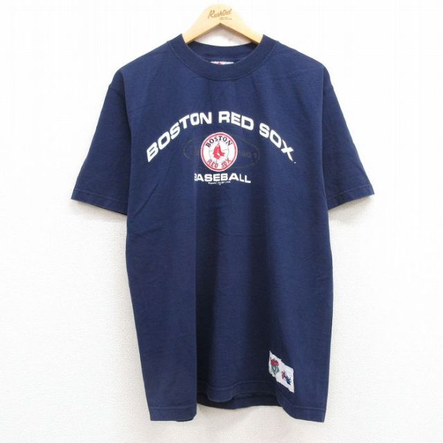 MLB レッドソックス ロゴ Tシャツ ネイビー コットン100% 半袖