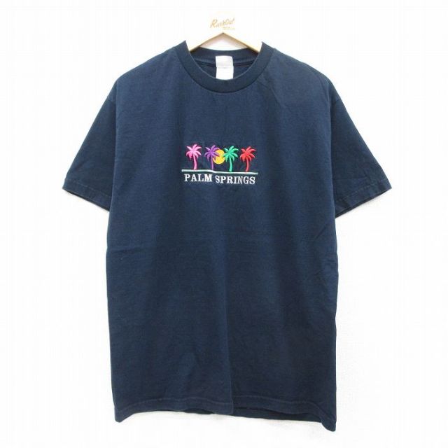 00s 半袖Tシャツ パームスプリングス刺繍 ネイビー L | 古着