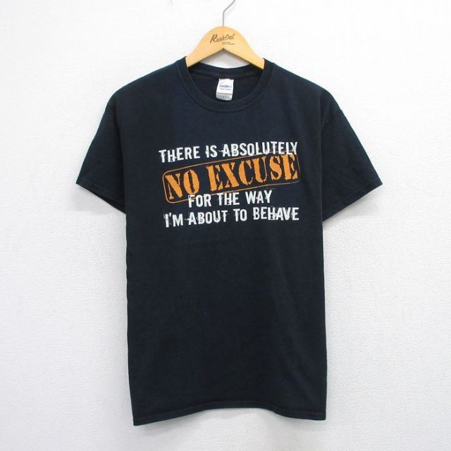 00s 半袖Tシャツ NO EXCUSEプリント ブラック L | 古着