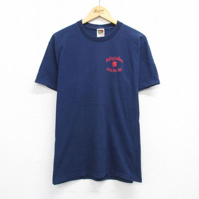 フルーツオブザルーム 00s 半袖Tシャツ Building Excellence ネイビー L | 古着