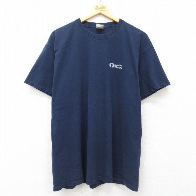 フルーツオブザルーム 00s 半袖Tシャツ United Rentals ネイビー XL | 古着