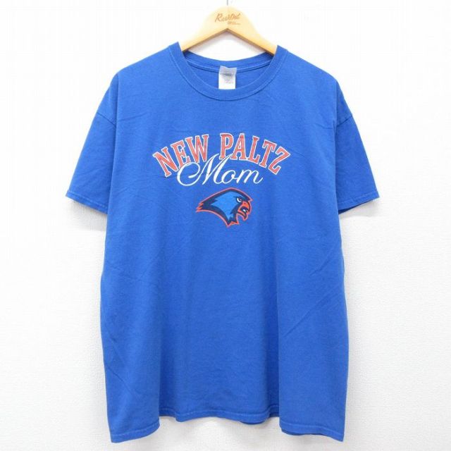 XL★古着 半袖 ビンテージ Tシャツ メンズ 00年代 00s NEW PALTZ 大きいサイズ コットン クルーネック 青 ブルー 25jul24 中古