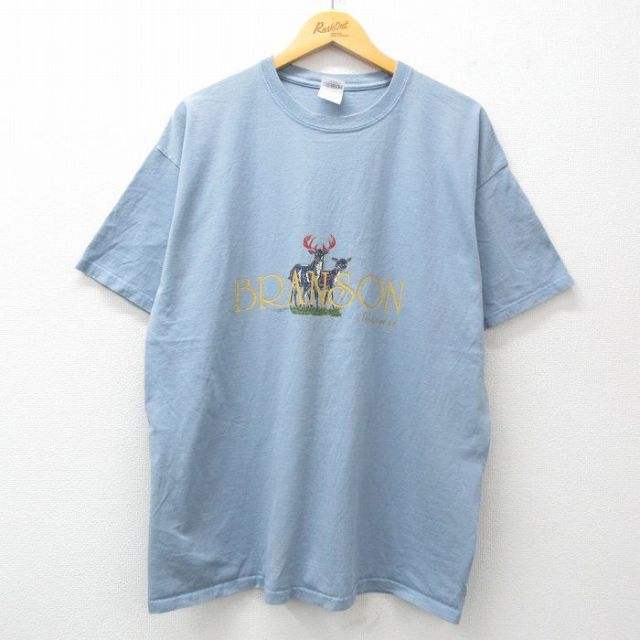00s 半袖Tシャツ シカ ネイビー XL | 古着