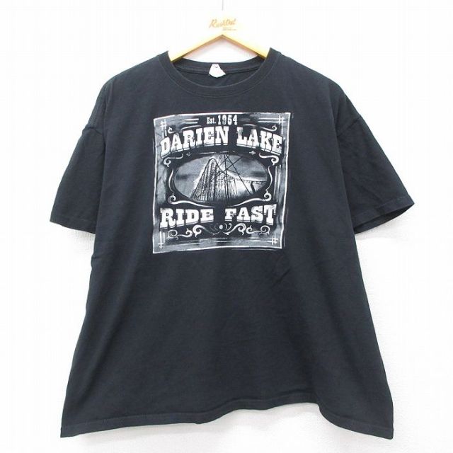 00s 半袖Tシャツ DARIEN LAKEプリント ブラック XL | 古着
