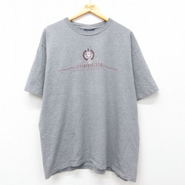 【50%OFF】ジャンスポーツ 00s 半袖Tシャツ FORDHAM グレー XL | 古着