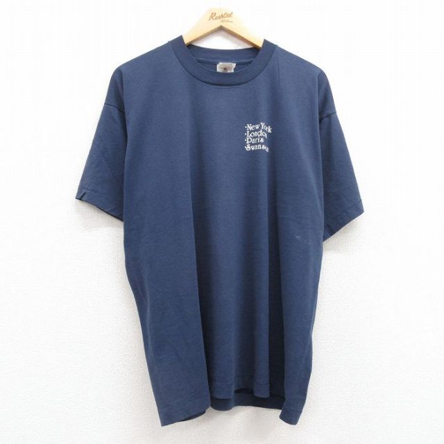 フルーツオブザルーム 00s 半袖Tシャツ ニューヨーク ネイビー XL | 古着