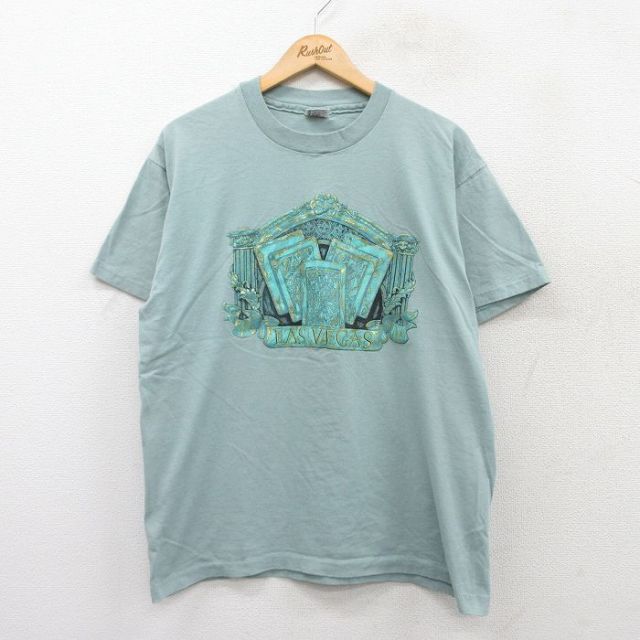 90s 半袖Tシャツ ラスベガス グリーン L | 古着