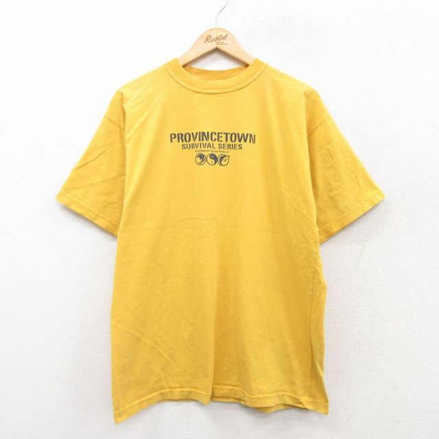 90s 半袖Tシャツ PROVINCETOWN陰陽 イエロー L | 古着