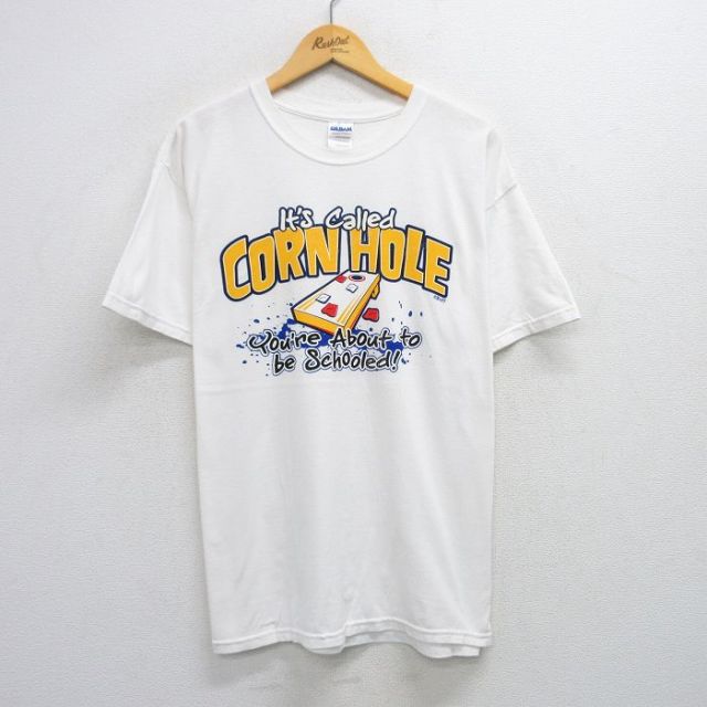 00s 半袖Tシャツ CORN HOLE ホワイト XL | 古着