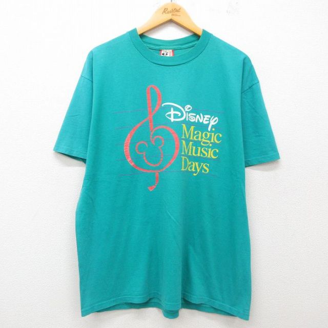 ディズニー 90s 半袖Tシャツ マジックミュージックデイズ グリーン XL | 古着