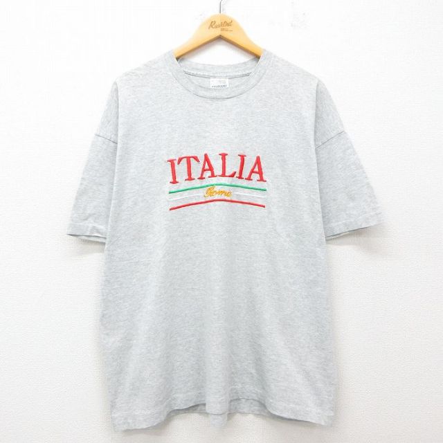 フルーツオブザルーム 90s 半袖Tシャツ 刺繍 グレー XL | 古着