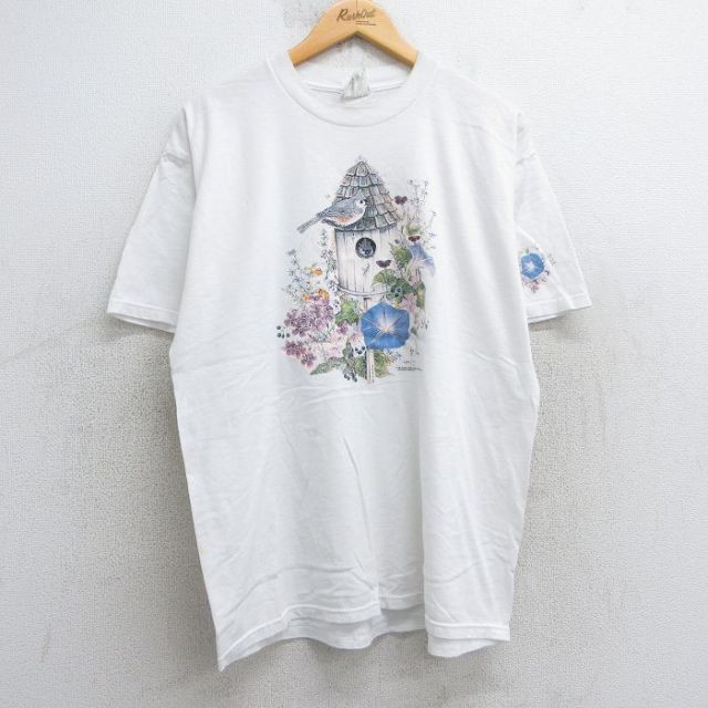 ジャージーズ 90s 半袖Tシャツ 鳥カゴ ホワイト XL | 古着