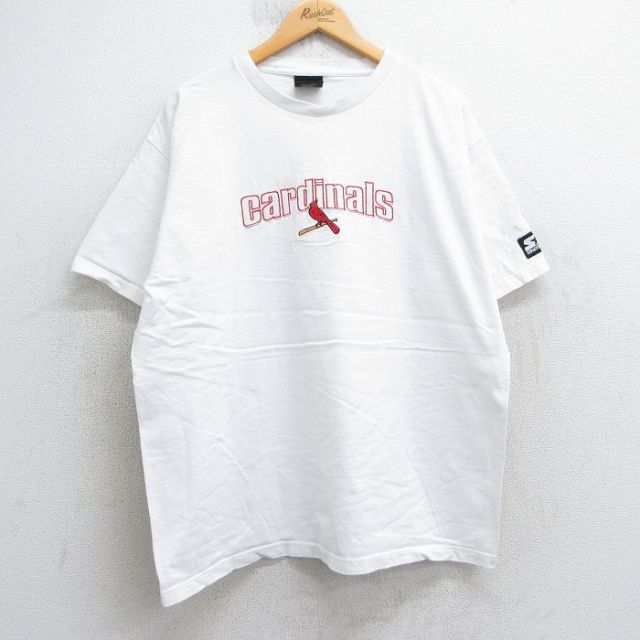 スターター 90s 半袖Tシャツ セントルイスカージナルス刺繍 ホワイト XL | 古着