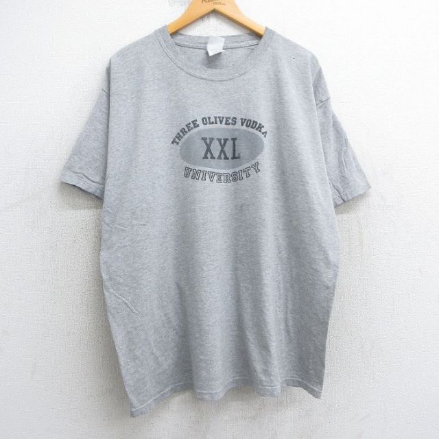00s 半袖Tシャツ スリーオリーブスウォッカ グレー XL | 古着
