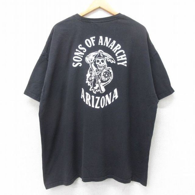 XL★古着 ヘインズ Hanes 半袖 ビンテージ Tシャツ メンズ 00年代 00s ドラマ サンオブアナーキー サンズオブアナーキー 大きいサイズ コットン クルーネック 黒 ブラック 25jul25 中古