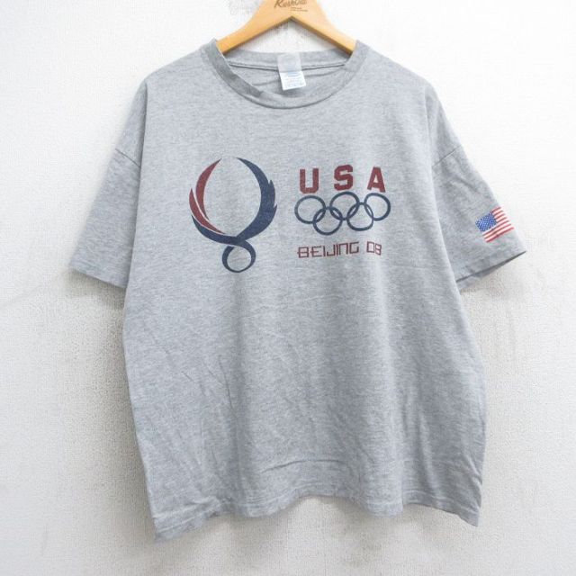 00s 半袖Tシャツ 北京オリンピック グレー XL | 古着