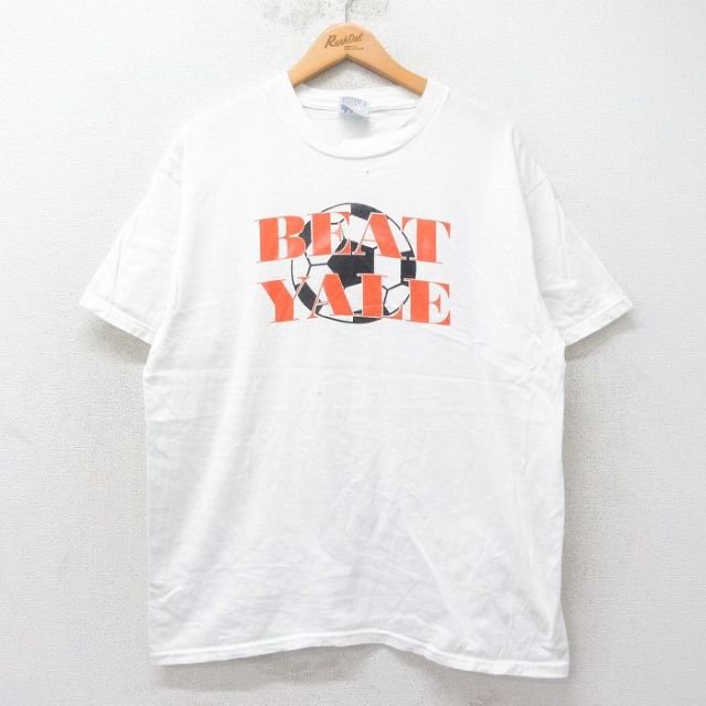 ヘインズ 00s 半袖Tシャツ BEAT YALEサッカー ホワイト XL | 古着