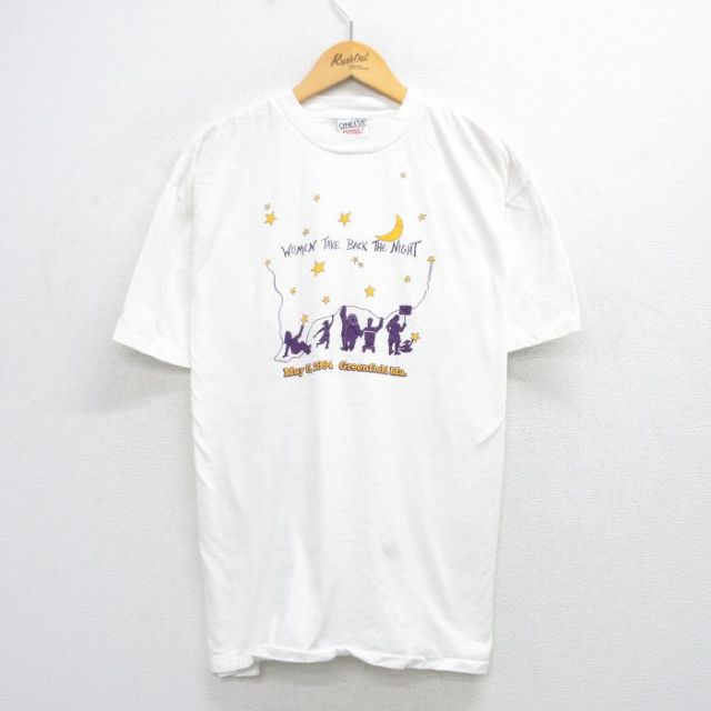 オニータ 90s 半袖Tシャツ 星月 ホワイト XL | 古着