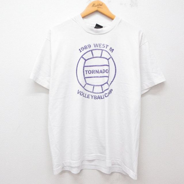 スクリーンスターズ 80s 半袖Tシャツ バレーボールTORNADO ホワイト L | 古着