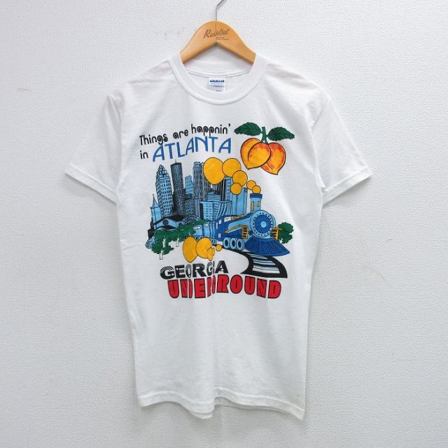 【50%OFF】00s 半袖Tシャツ 汽車UNDERGROUNDプリント ホワイト S | 古着