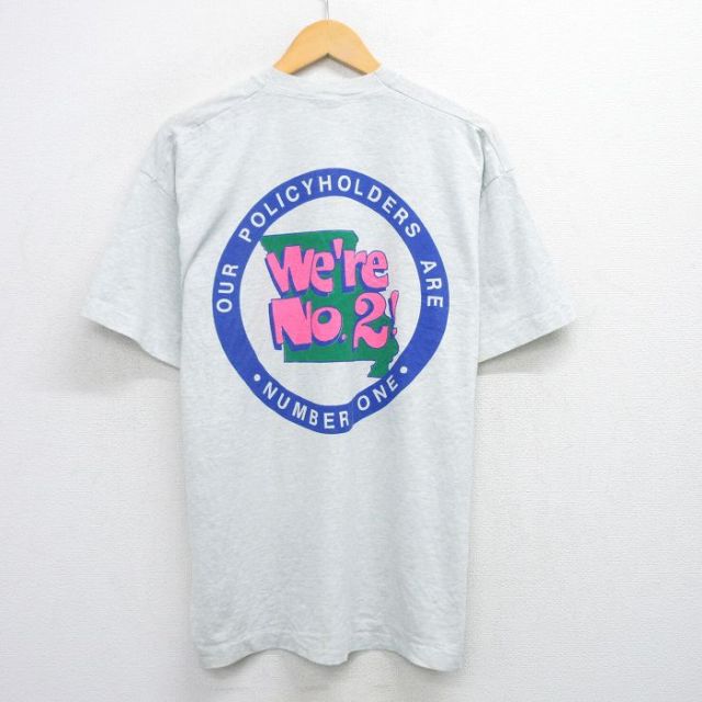 90s 半袖Tシャツ POLICY HOLDERS 薄グレー XL | 古着