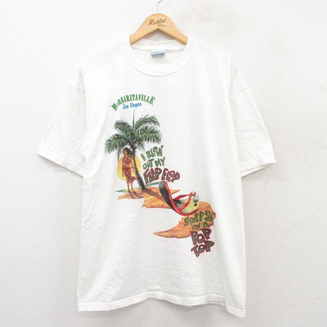 90s 半袖Tシャツ MARGARITAVILLE ホワイト XL | 古着