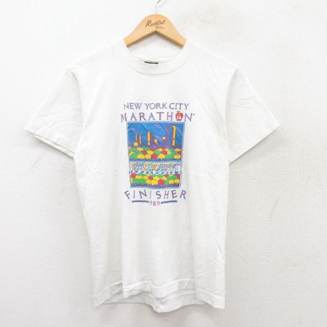 スクリーンスターズ 80s 半袖Tシャツ ニューヨークマラソン ホワイト M | 古着