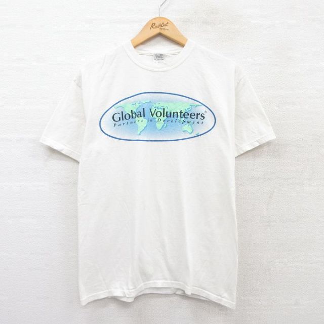 00s 半袖Tシャツ Global Volunteersプリント ホワイト M | 古着